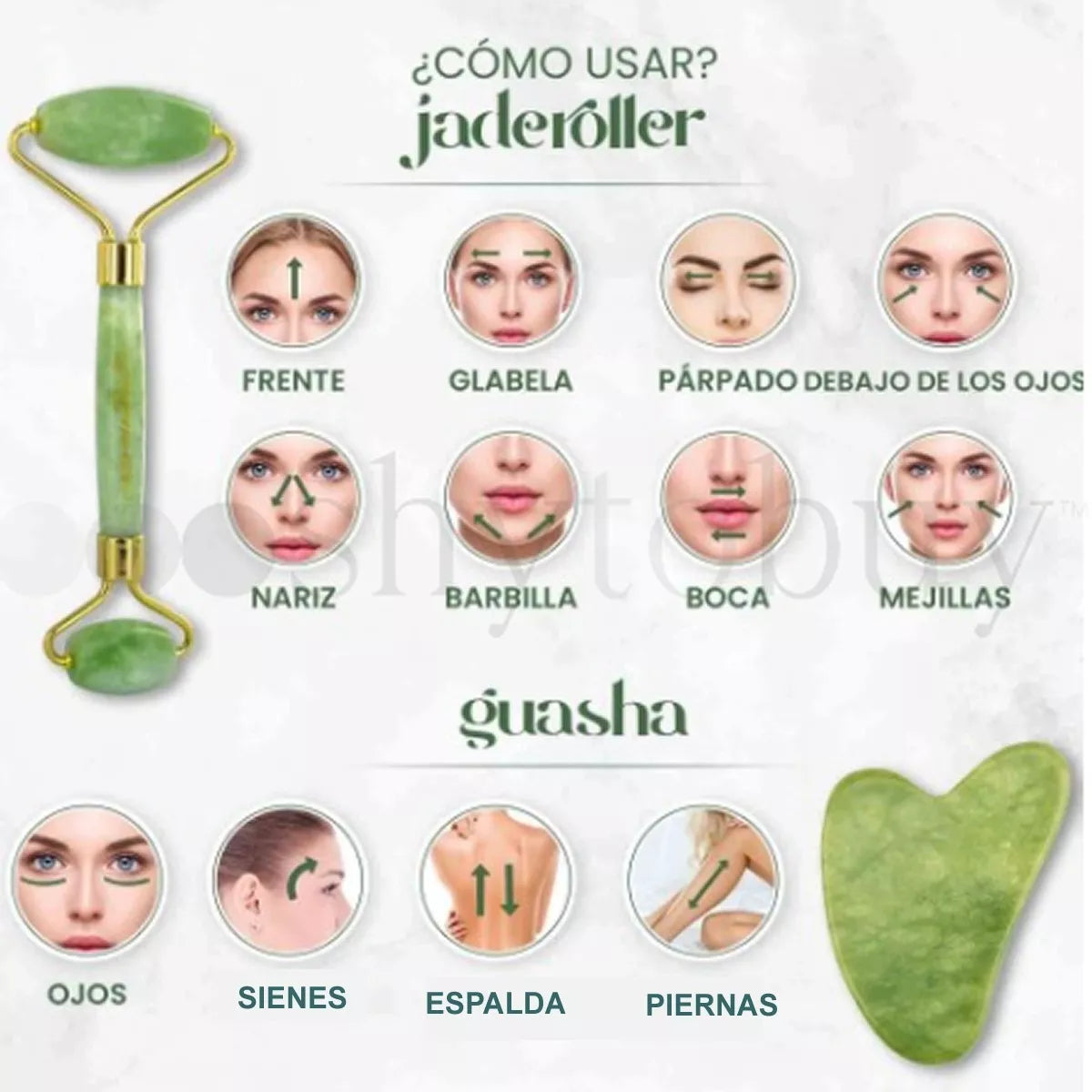 Rodillo masajeador Facial Guasha